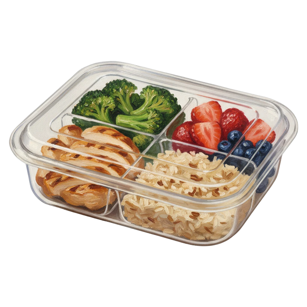 meal prep container Oil Painting icon