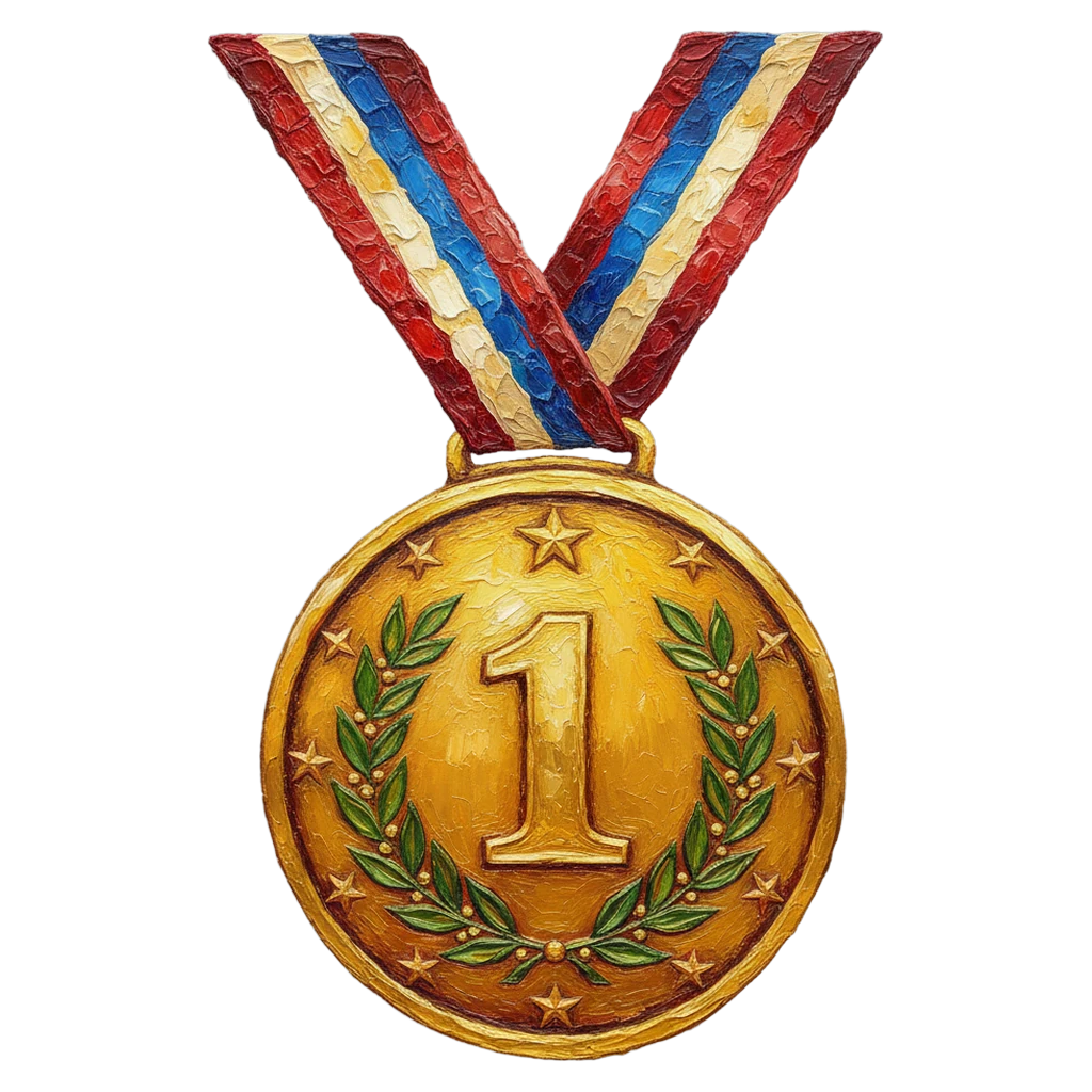 medal first place gold Oil Painting icon