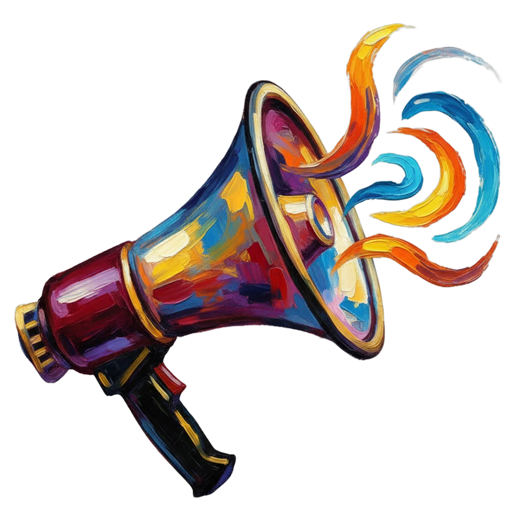 megaphone announcement Oil Painting icon - free AI-generated oil painting icon for web and app projects