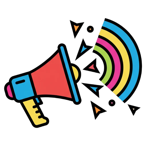 megaphone shout announcement Pop Art icon - free AI-generated pop art icon for web and app projects