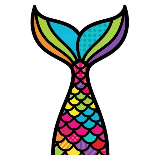 mermaid tail Pop Art icon