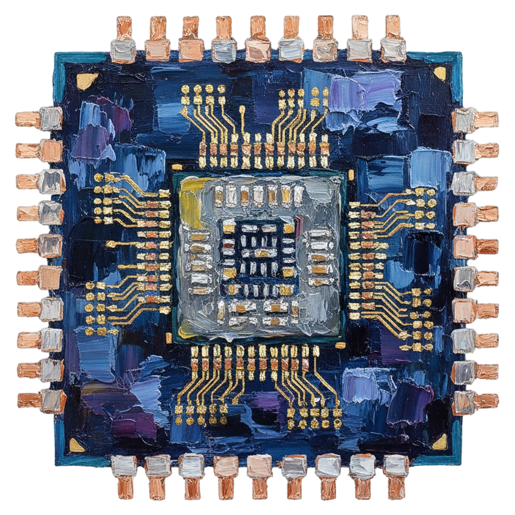 microchip processor Oil Painting icon