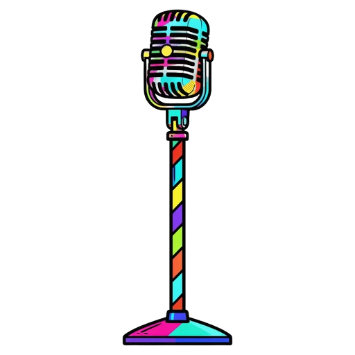 microphone stand vintage Pop Art icon - free AI-generated pop art icon for web and app projects