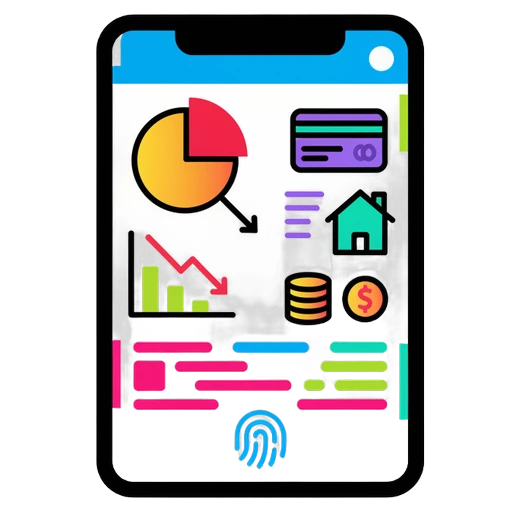 mobile banking app screen Pop Art icon - free AI-generated pop art icon for web and app projects