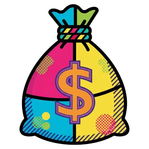 money bag Pop Art icon