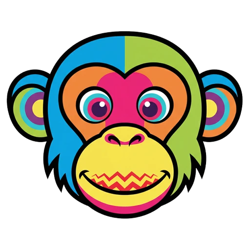 monkey Pop Art icon - free AI-generated pop art icon for web and app projects