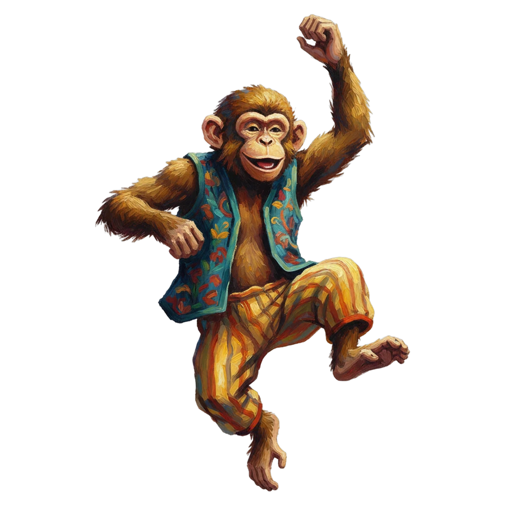 monkey dancing Oil Painting icon