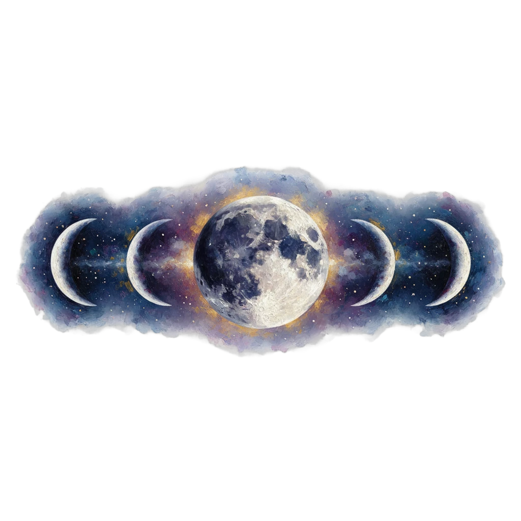 moon phases night Oil Painting icon - free AI-generated oil painting icon for web and app projects