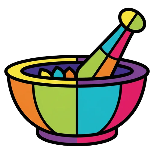 mortar and pestle Pop Art icon