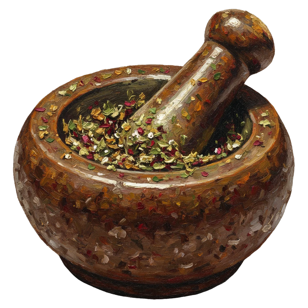 mortar and pestle Oil Painting icon