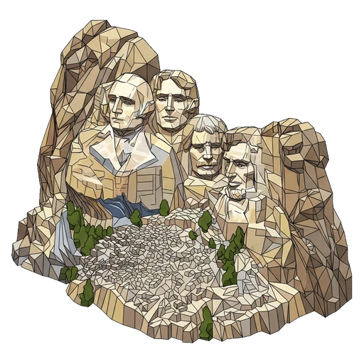 mount rushmore Isometric icon - free AI-generated isometric icon for web and app projects