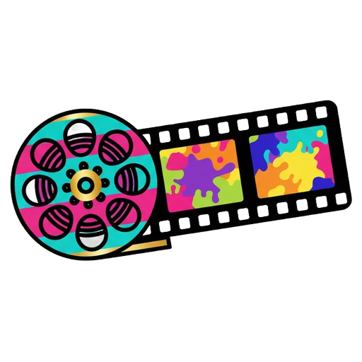 movie film reel strip Pop Art icon - free AI-generated pop art icon for web and app projects