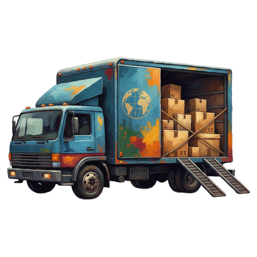 moving truck relocation Oil Painting icon