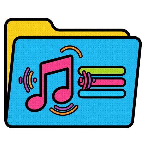 music playlist folder Pop Art icon - free AI-generated pop art icon for web and app projects