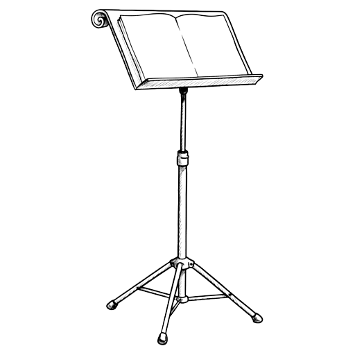 music stand Hand Drawn icon