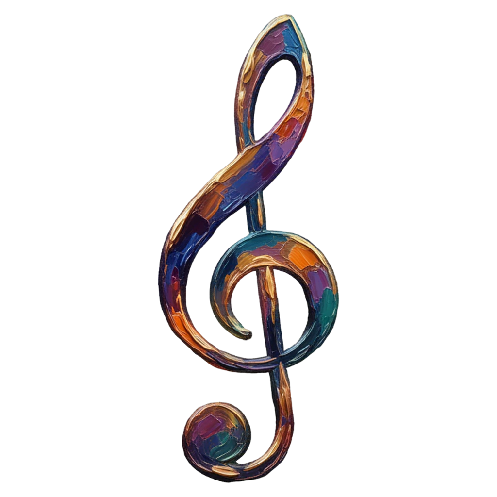 musical note treble clef Oil Painting icon