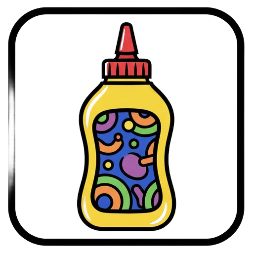 mustard bottle Pop Art icon