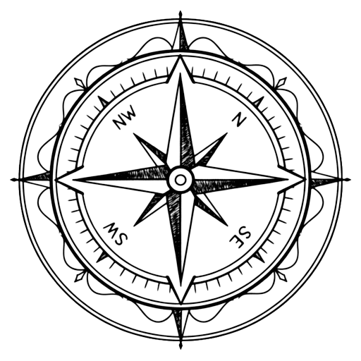 navigation compass Hand Drawn icon