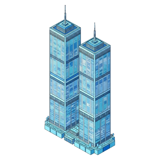 new york twin towers Isometric icon