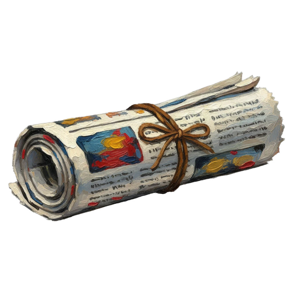 newspaper Oil Painting icon