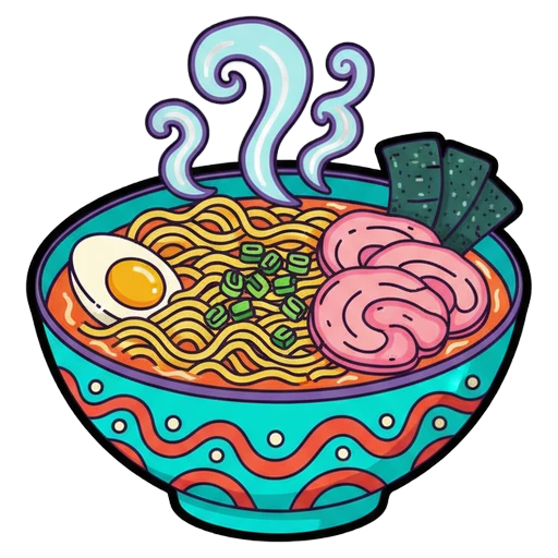 noodle bowl Pop Art icon