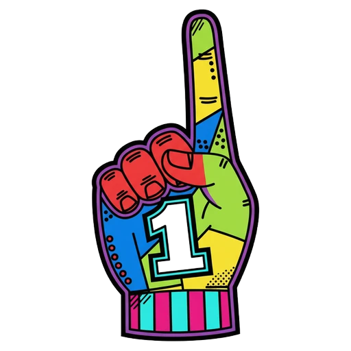 number one foam finger Pop Art icon