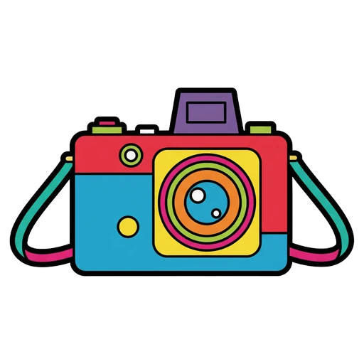 old school film camera Pop Art icon