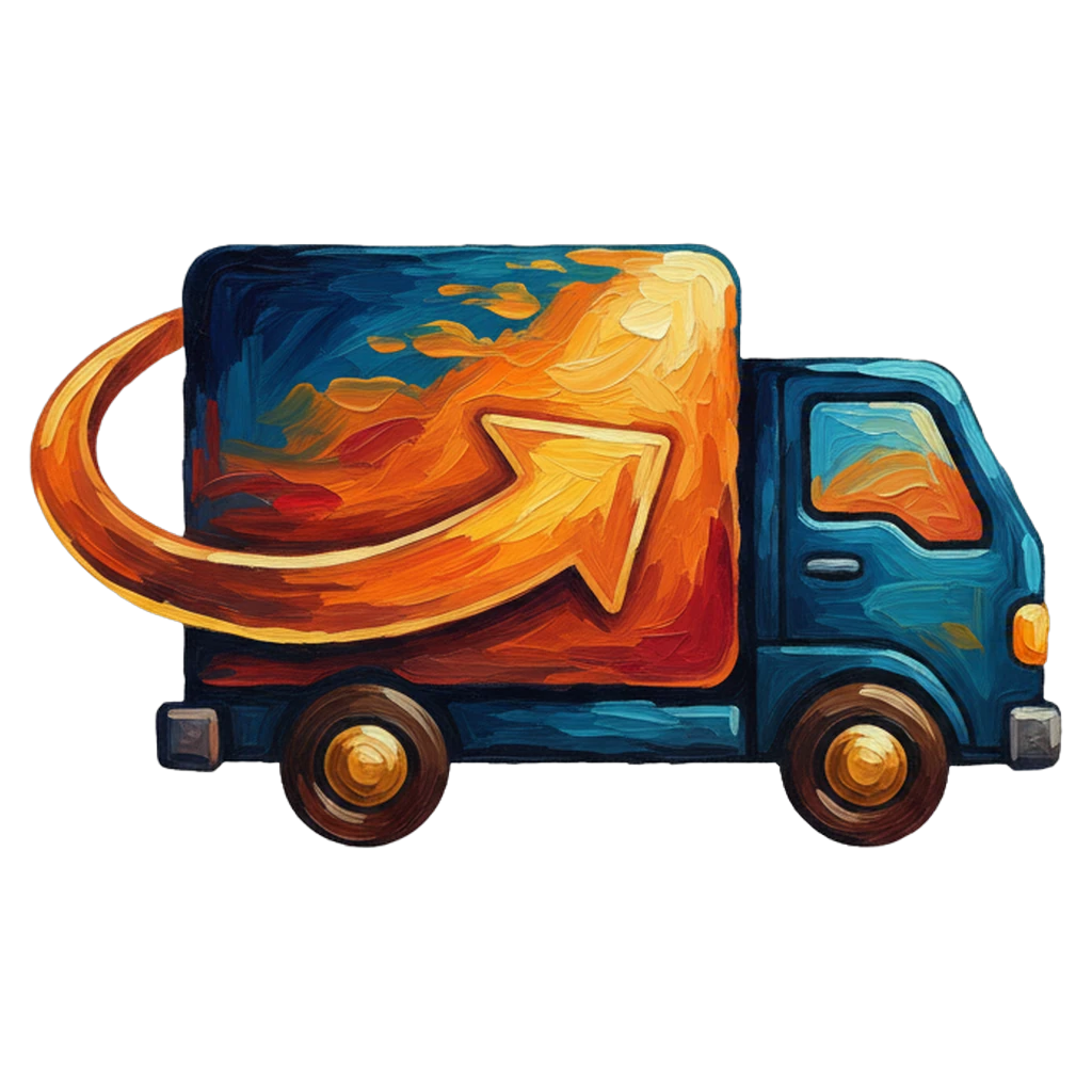 order tracking truck Oil Painting icon