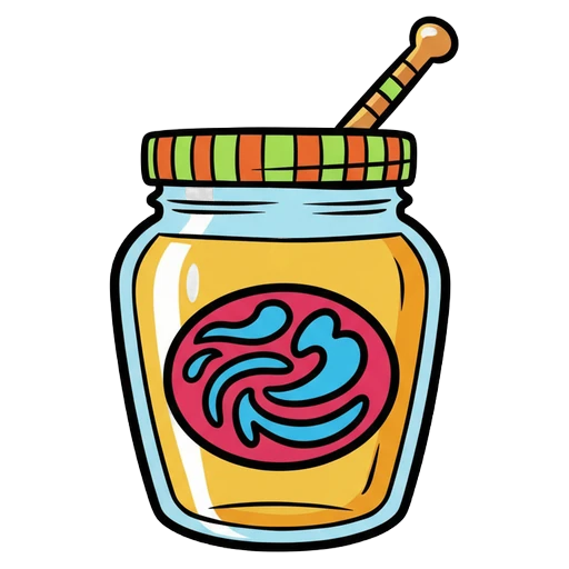 organic honey jar glass Pop Art icon