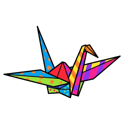origami crane Pop Art icon