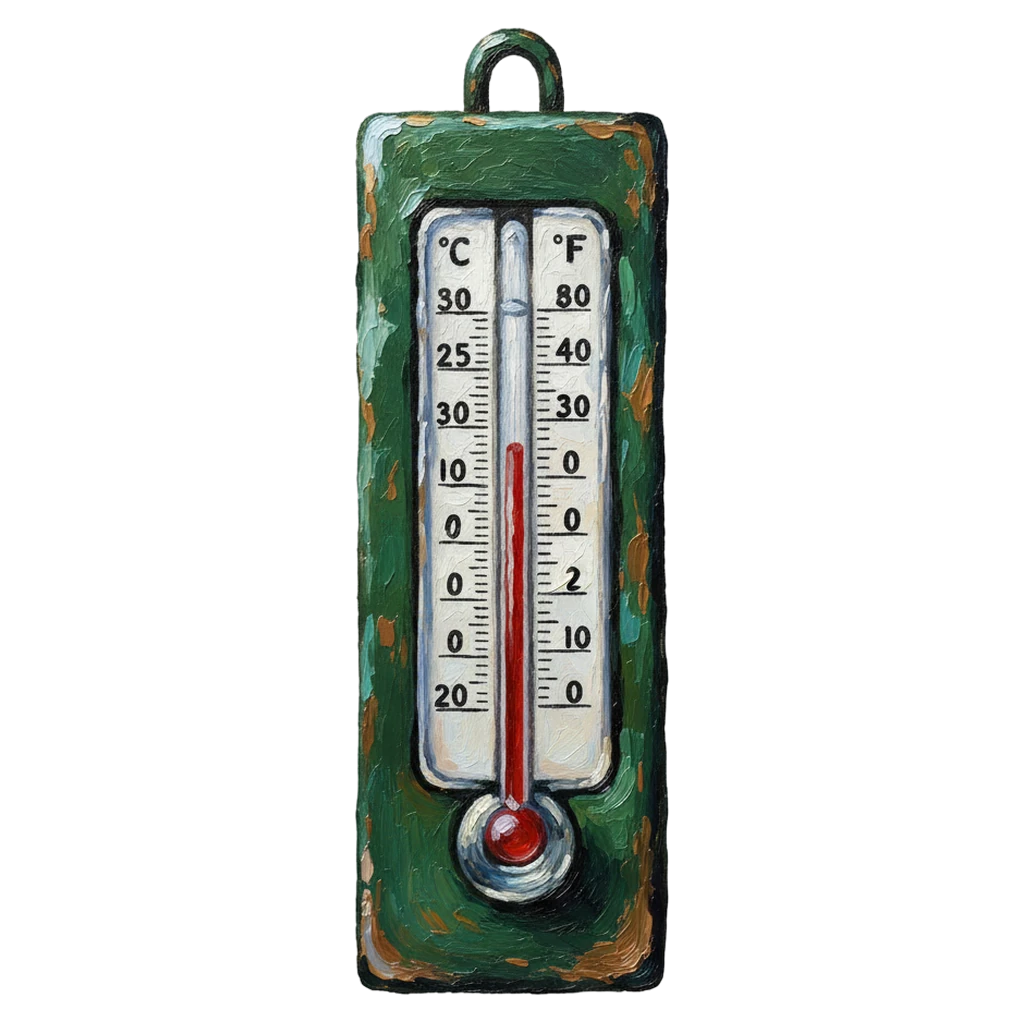 outdoor thermometer Oil Painting icon