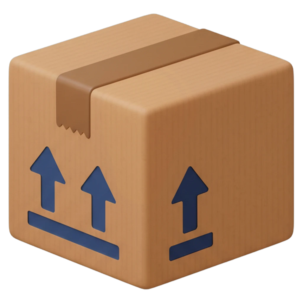 package delivery box Photorealistic icon