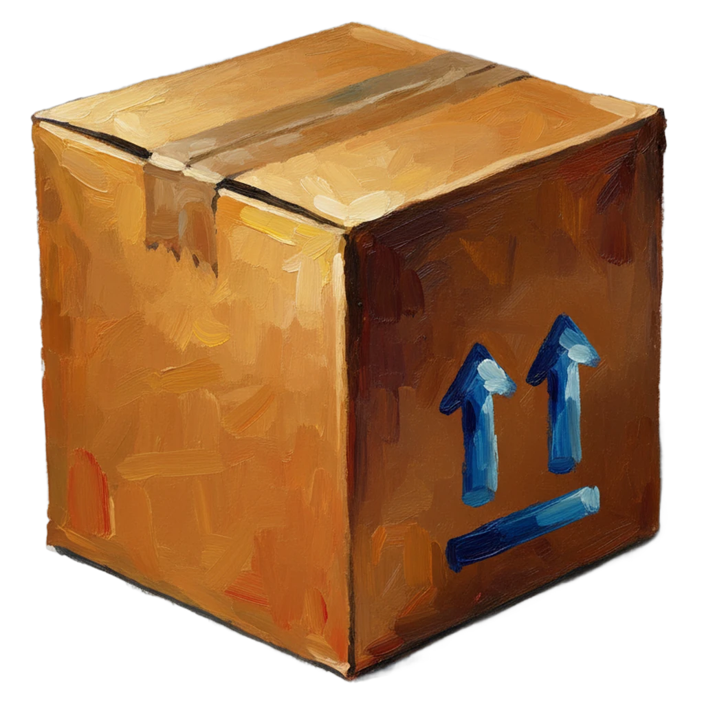 package delivery box Oil Painting icon