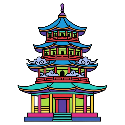 pagoda Pop Art icon