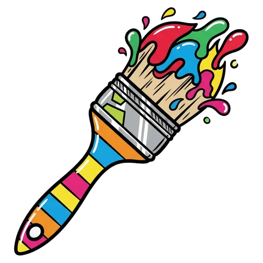 paint brush Pop Art icon