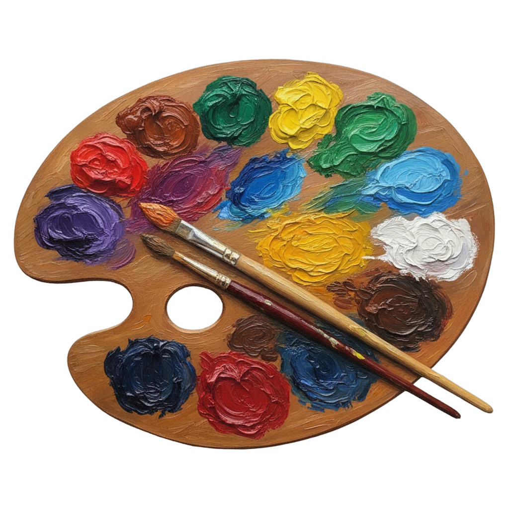 paint palette art class Oil Painting icon
