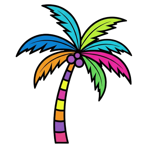 palm tree Pop Art icon