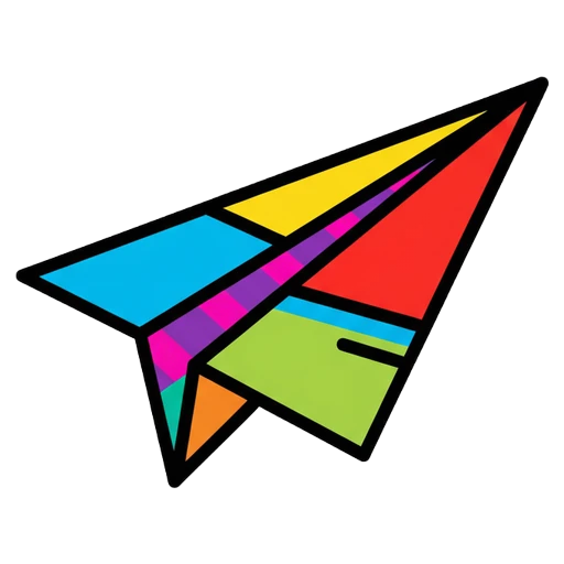 paper airplane Pop Art icon