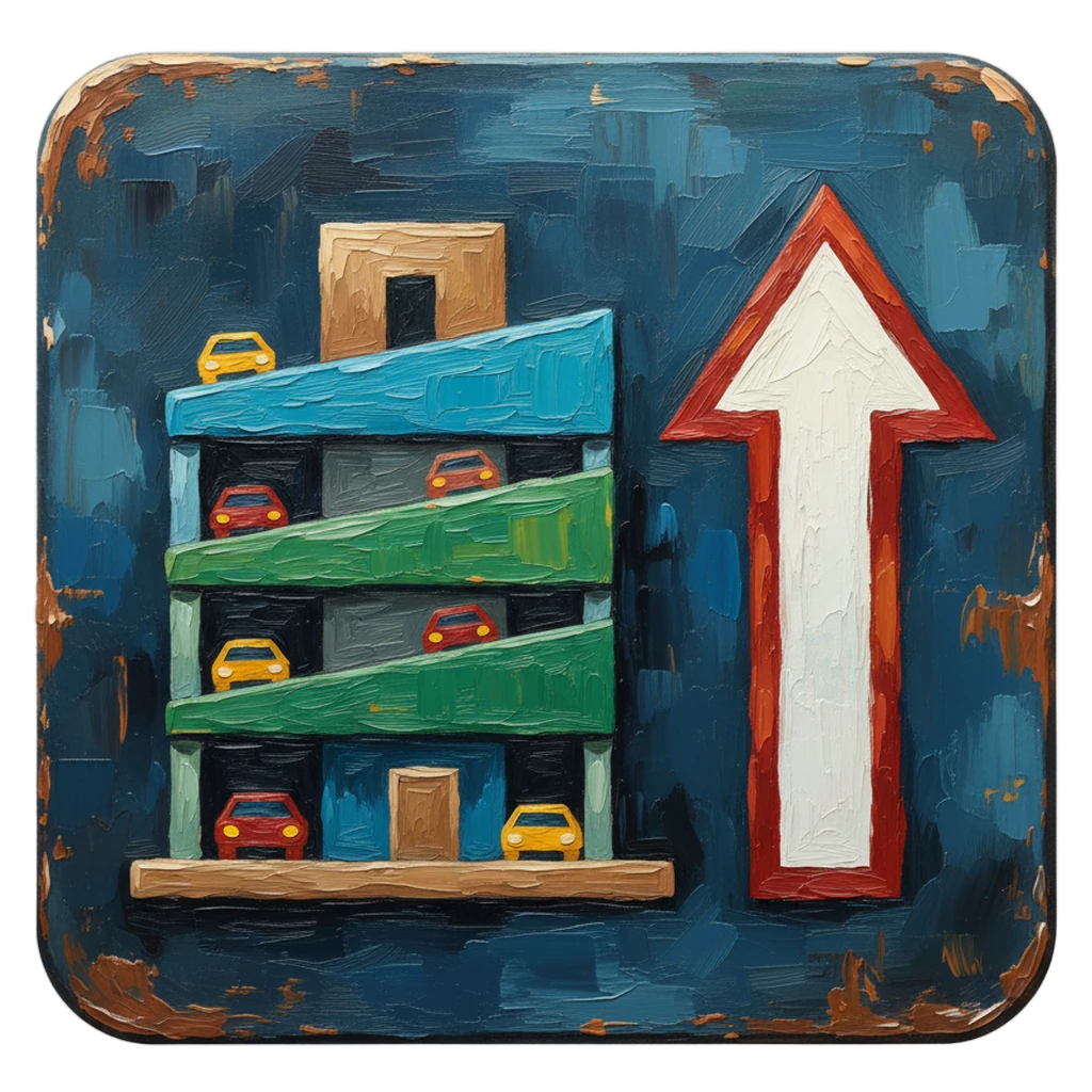 parking garage sign Oil Painting icon