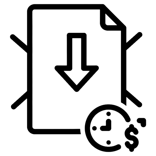 past due invoice Line Art icon