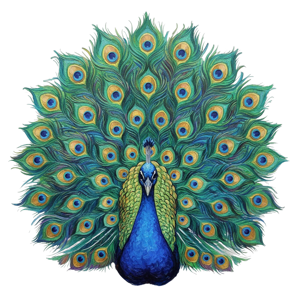 peacock Oil Painting icon
