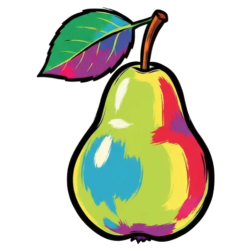 pear Pop Art icon - free AI-generated pop art icon for web and app projects