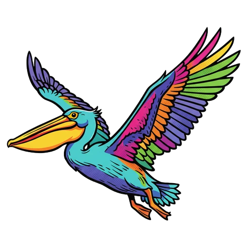 pelican Pop Art icon - free AI-generated pop art icon for web and app projects