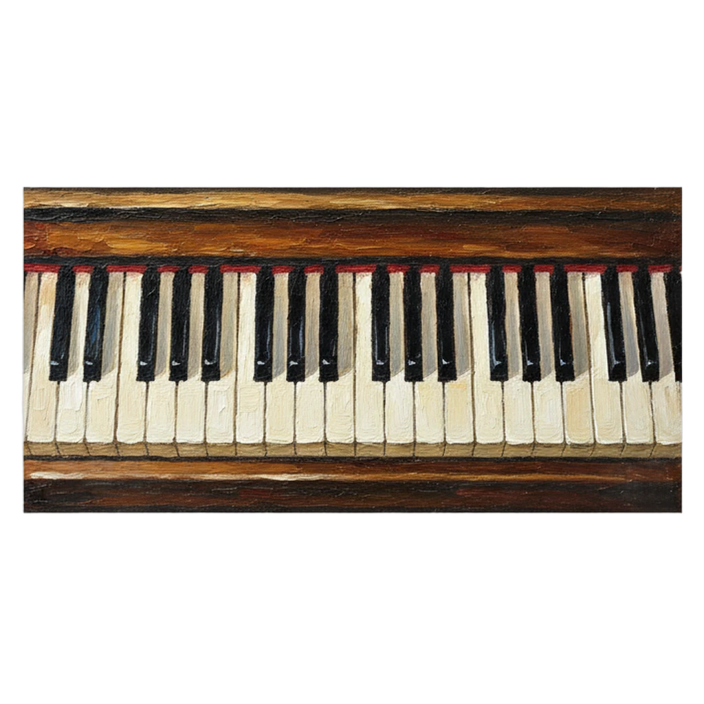 piano keyboard Oil Painting icon