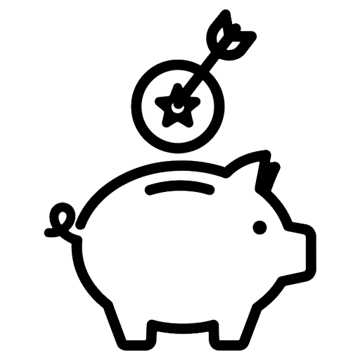 piggy bank goal Line Art icon