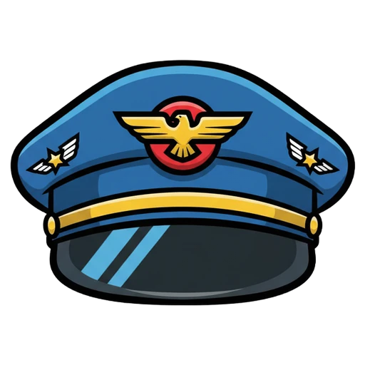 pilot hat Pop Art icon