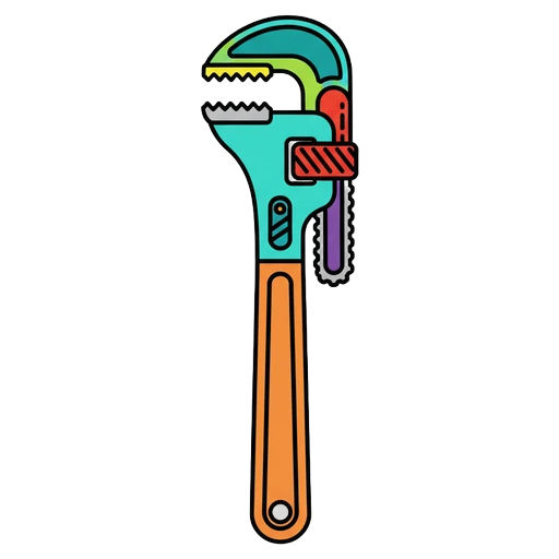 pipe wrench Pop Art icon - free AI-generated pop art icon for web and app projects