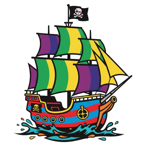 pirate ship Pop Art icon