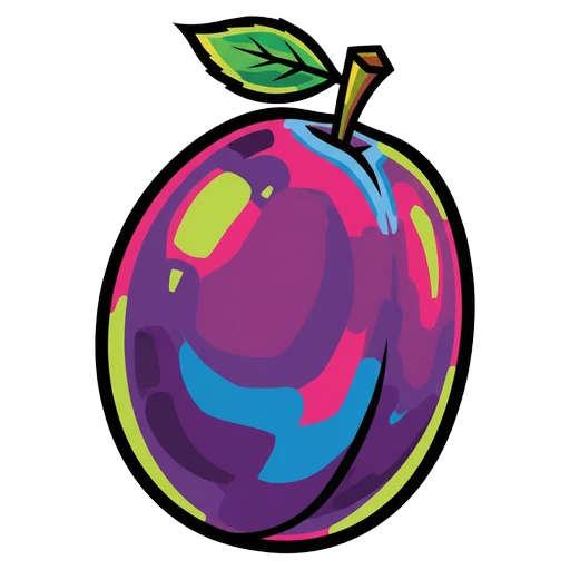 plum Pop Art icon - free AI-generated pop art icon for web and app projects