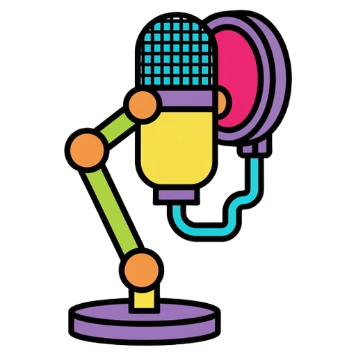 podcast microphone studio Pop Art icon
